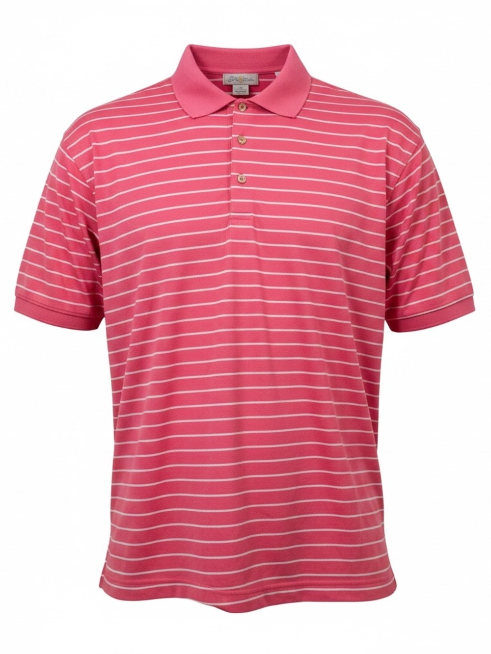 Peter Millar Pink and White Striped Polo